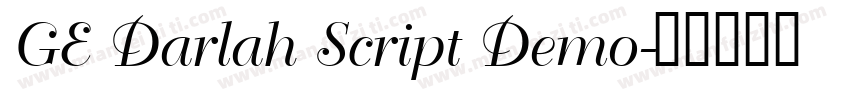 GE Darlah Script Demo字体转换